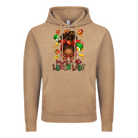 Vintage Coffee santas favorite lunch lady afro messy bun Vintage Hoodie - texasbilliewilder
