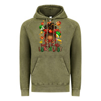 Vintage Olive santas favorite lunch lady afro messy bun Vintage Hoodie - texasbilliewilder