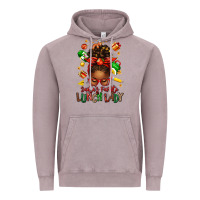 Vintage Zinc santas favorite lunch lady afro messy bun Vintage Hoodie - texasbilliewilder