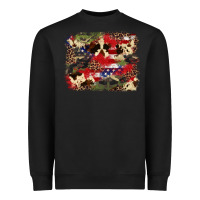 Black 4th of july american flagcowhide  leopard backgrou Heavyweight Sweatshirt - FaDigitalArtStudio