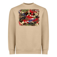 Mushroom 4th of july american flagcowhide  leopard backgrou Heavyweight Sweatshirt - FaDigitalArtStudio