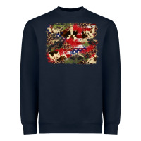 Navy 4th of july american flagcowhide  leopard backgrou Heavyweight Sweatshirt - FaDigitalArtStudio