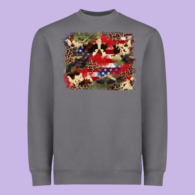 4th Of July American Flagcowhide  Leopard Backgrou Heavyweight Sweatshirt Designed By Fadigitalartstudio