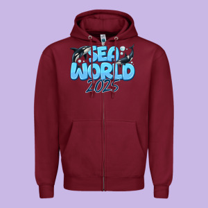 Sea World 2025 Zipper Hoodie Designed By Cowhidedigitalart