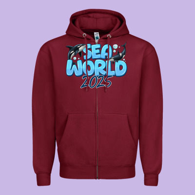 Sea World 2025 Zipper Hoodie Designed By Cowhidedigitalart