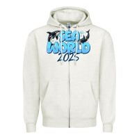 Oatmeal Heather Sea World 2025 Zipper Hoodie - CowhideDigitalArt