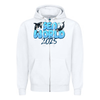 White Sea World 2025 Zipper Hoodie - CowhideDigitalArt