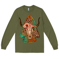 Army Green bullskull arrowhead Long Sleeve Tee - Jasminsmagicworld