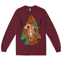 Burgundy bullskull arrowhead Long Sleeve Tee - Jasminsmagicworld