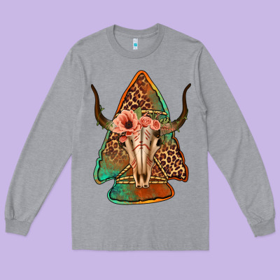 Bullskull Arrowhead Long Sleeve Tee Designed By Jasminsmagicworld