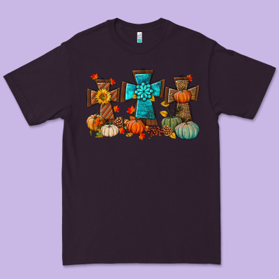 Fall Tree Cross Premium Tee Designed By Bundleandbundleshop