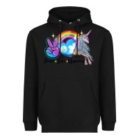 Black peace love unicorn Heavyweight Hoodie - LillyAllenDesigns