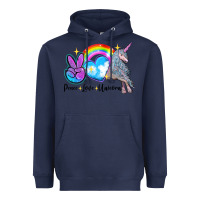 Navy peace love unicorn Heavyweight Hoodie - LillyAllenDesigns