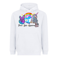 White peace love unicorn Heavyweight Hoodie - LillyAllenDesigns
