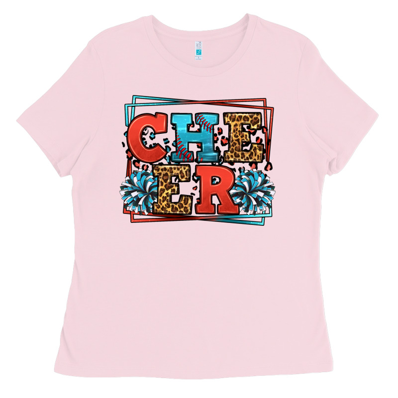 Cheer Baseball Stitchs Ladies Tee by LillyAllenDesigns | Teevron