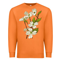 Carrot American Dogwood Flower Illustrations Premium Sweatshirt - LillyAllenDesigns