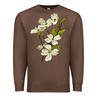 Chestnut American Dogwood Flower Illustrations Premium Sweatshirt - LillyAllenDesigns