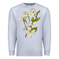 Heather Grey American Dogwood Flower Illustrations Premium Sweatshirt - LillyAllenDesigns