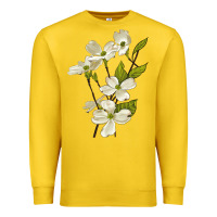 Lemon American Dogwood Flower Illustrations Premium Sweatshirt - LillyAllenDesigns