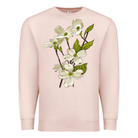 Pale Pink American Dogwood Flower Illustrations Premium Sweatshirt - LillyAllenDesigns