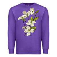 Purple American Dogwood Flower Illustrations Premium Sweatshirt - LillyAllenDesigns
