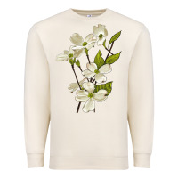 Sandshell American Dogwood Flower Illustrations Premium Sweatshirt - LillyAllenDesigns