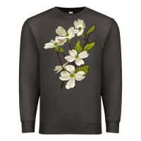Smoke American Dogwood Flower Illustrations Premium Sweatshirt - LillyAllenDesigns