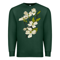 Sports Green American Dogwood Flower Illustrations Premium Sweatshirt - LillyAllenDesigns