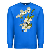 True Royal American Dogwood Flower Illustrations Premium Sweatshirt - LillyAllenDesigns