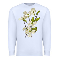 White American Dogwood Flower Illustrations Premium Sweatshirt - LillyAllenDesigns