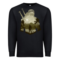 Black the witcher geralt hero sword companion minima list illusion art Premium Sweatshirt - tuanDangUi