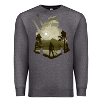 Charcoal Heather the witcher geralt hero sword companion minima list illusion art Premium Sweatshirt - tuanDangUi