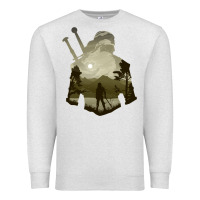 Oatmeal Heather the witcher geralt hero sword companion minima list illusion art Premium Sweatshirt - tuanDangUi