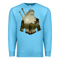 Ocean Blue the witcher geralt hero sword companion minima list illusion art Premium Sweatshirt - tuanDangUi