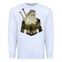 White the witcher geralt hero sword companion minima list illusion art Premium Sweatshirt - tuanDangUi