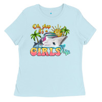 Baby Blue oh ship it's a girls trip Ladies Tee - LillyAllenDesigns
