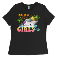 Black oh ship it's a girls trip Ladies Tee - LillyAllenDesigns