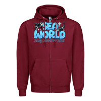 Burgundy Sea World Family Adventure 2025 Zipper Hoodie - CowhideDigitalArt