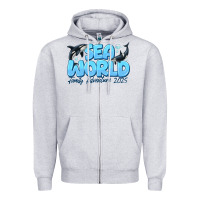 Heather Grey Sea World Family Adventure 2025 Zipper Hoodie - CowhideDigitalArt