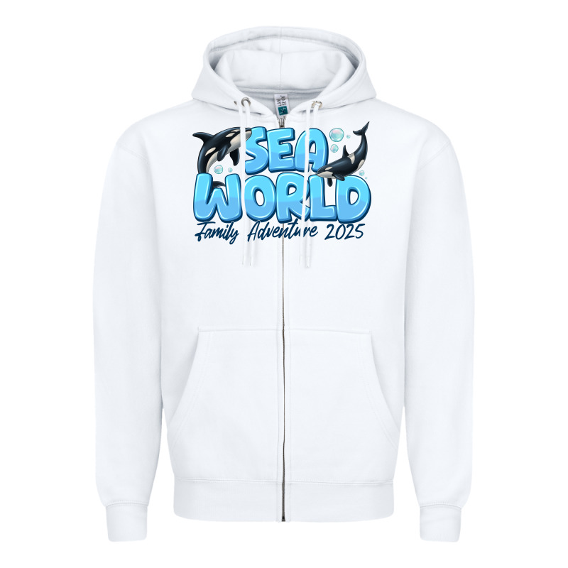 Sea World Family Adventure 2025 Zipper Hoodie by CowhideDigitalArt | Teevron