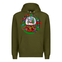 Army Green snow globe christmas ornament Premium Hoodie - BundleAndBundleShop