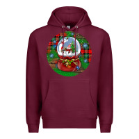 Burgundy snow globe christmas ornament Premium Hoodie - BundleAndBundleShop