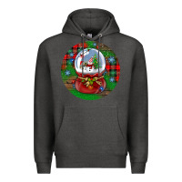 Charcoal Heather snow globe christmas ornament Premium Hoodie - BundleAndBundleShop