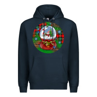 Navy snow globe christmas ornament Premium Hoodie - BundleAndBundleShop