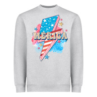 Heather Grey Merica leopard lightning bolt Heavyweight Sweatshirt - FaDigitalArtStudio