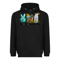 Black Peace Love Merino Wool Sheep Heavyweight Hoodie - LillyAllenDesigns