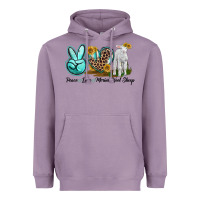 Lavender Peace Love Merino Wool Sheep Heavyweight Hoodie - LillyAllenDesigns
