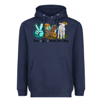Navy Peace Love Merino Wool Sheep Heavyweight Hoodie - LillyAllenDesigns