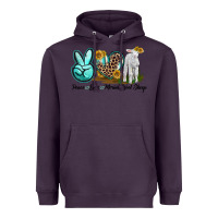 Plum Peace Love Merino Wool Sheep Heavyweight Hoodie - LillyAllenDesigns