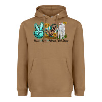 Toasted Coconut Peace Love Merino Wool Sheep Heavyweight Hoodie - LillyAllenDesigns